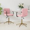 vidaXL Obrotowe krzesła stołowe, 2 szt., r&oacute;żowe, obite aksamitem