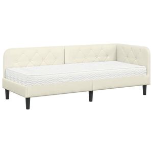 vidaXL Rama ł&oacute;żka narożnego Kremowy 80 x 200 cm Aksamit