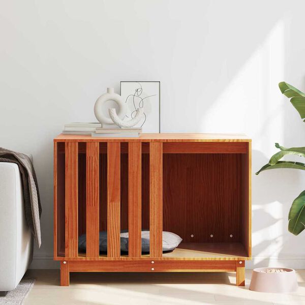 vidaXL Domek dla Psów Woskowy Brąz 90 x 60 x 67 cm Lite drewno sosnowe