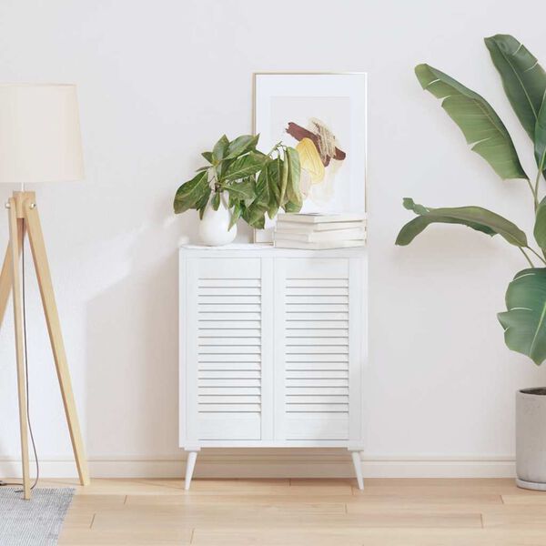 vidaXL Drzwi do szafek żaluzjowe 2 szt. Białe 61,5x29,5 cm