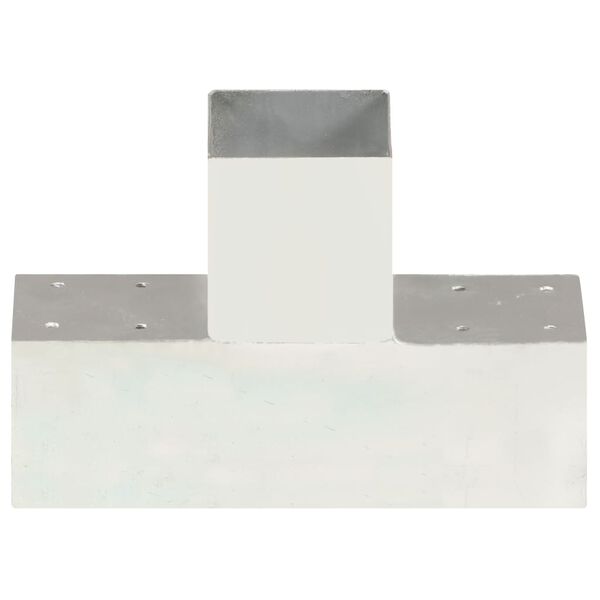 vidaXL Łącznik do słupk&oacute;w w kształcie T, galwanizowany metal, 91x91 mm