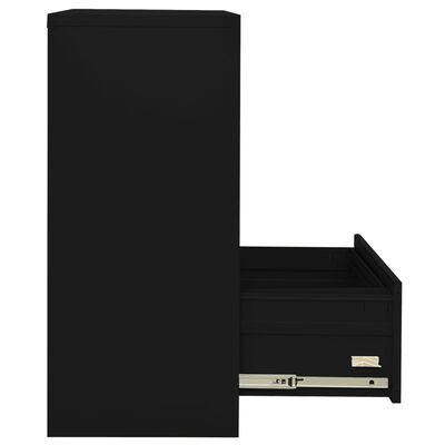 vidaXL Szafka kartotekowa, czarna, 90x46x103 cm, stalowa