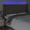 vidaXL Zagł&oacute;wek do ł&oacute;żka z LED, taupe, 203x16x118/128 cm, tkanina
