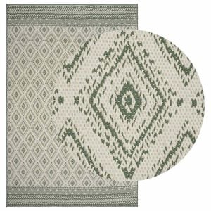 vidaXL Dywan strefowy Naturalny i zielony 160 x 230 cm PET