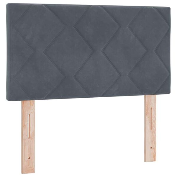 vidaXL Ł&oacute;żko sprężynowe z materacem ciemno szary 80 x 200 cm Aksamit