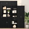 vidaXL Highboard Czarny Dąb 45 x 42,5 x 185 cm Materiał drewnopochodny