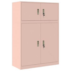 vidaXL Szafka do przechowywania 2 szt. R&oacute;żowy 90 x 40 x 130 cm Stal
