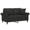 vidaXL 2-osobowa sofa z poduszkami, czarna, 120 cm, tkanina
