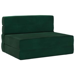 vidaXL Składana Sofa Ł&oacute;żko Ciemnozielony 70 x 72 x 60 cm tkanina