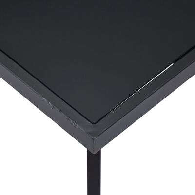 vidaXL Stół jadalniany, czarny, 160 x 80 x 75 cm, szkło hartowane