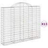 vidaXL Kosze gabionowe, 13 szt, 200x30x160/180cm, galwanizowane żelazo