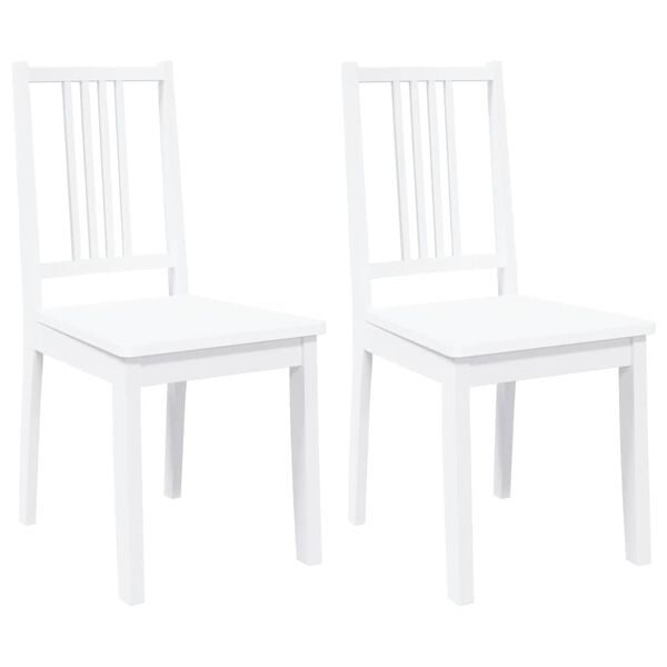 vidaXL Krzesła do jadalni 2 szt. Białe lite drewno gumowe