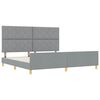 vidaXL Ramka ł&oacute;żka Z zagł&oacute;wkiem Jasnoszary 200 x 200 cm tkanina