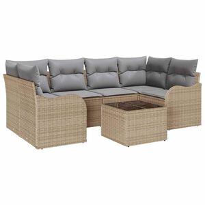 vidaXL Zestaw Sof na Ogr&oacute;d Beżowy 55 x 55 x 37 cm polirattan