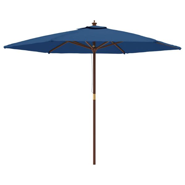 vidaXL Parasol ogrodowy na drewnianym słupku, lazurowy, 299x240 cm