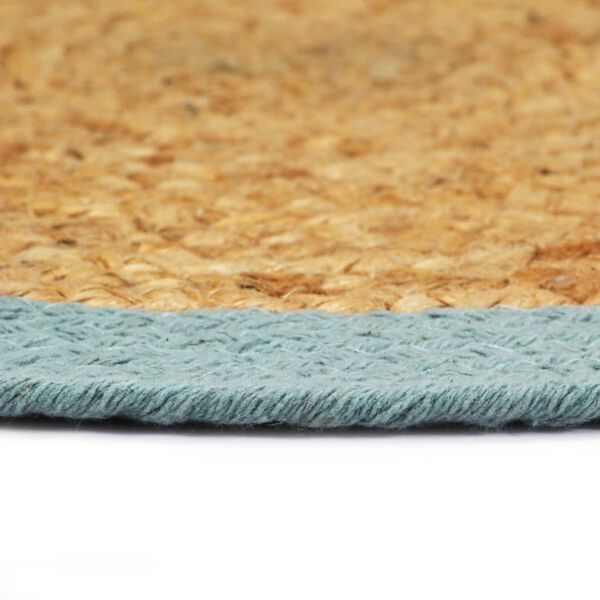 vidaXL Maty na st&oacute;ł 6 szt., naturalny i zielony, 38 cm, juta i bawełna