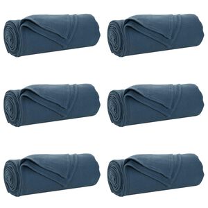 vidaXL Koce narzutowe 6 szt. Granatowy 200 x 150 cm 2.52 kg Polar