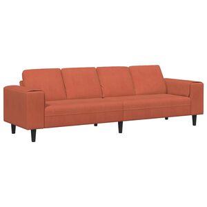 vidaXL Sofa Czerwono-pomarańczowy 250 x 77 x 76 cm Tkanina sztruksowa