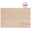 vidaXL Blaty do stolika, 3 szt., 80x53x2,5 cm, prostokątne, sosnowe