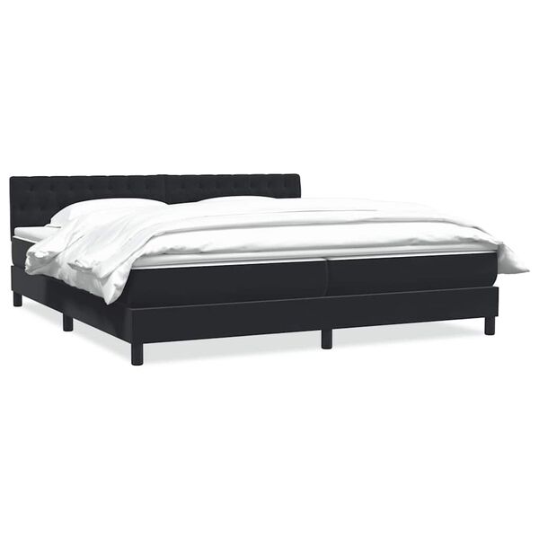 vidaXL Ł&oacute;żko typu Box Spring z materacem Czarny 200x220 cm Aksamit
