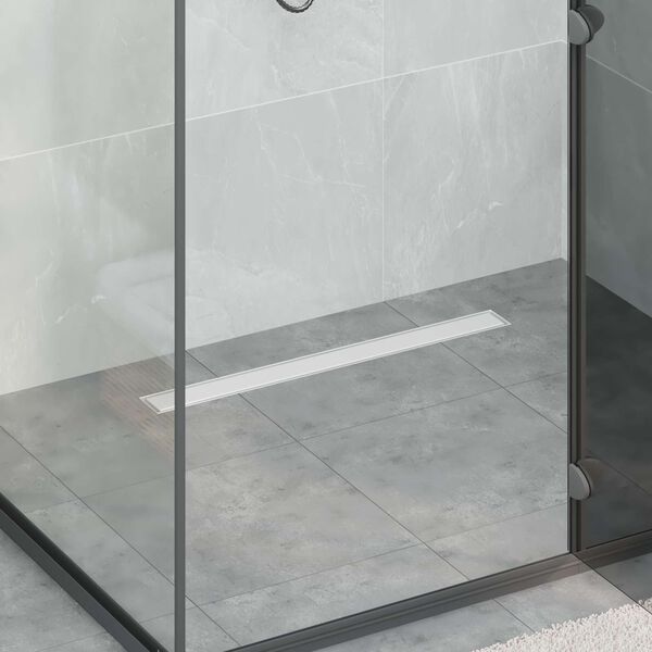 vidaXL 2 w 1 Odwodnienie prysznicowe Srebrny 70 cm Stal nierdzewna 304