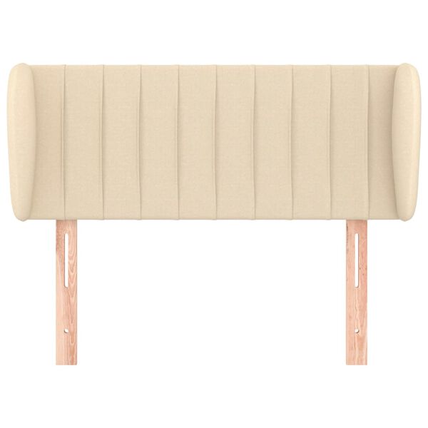 vidaXL Zagł&oacute;wek uszak, kremowy, 83x23x78/88 cm, tkanina