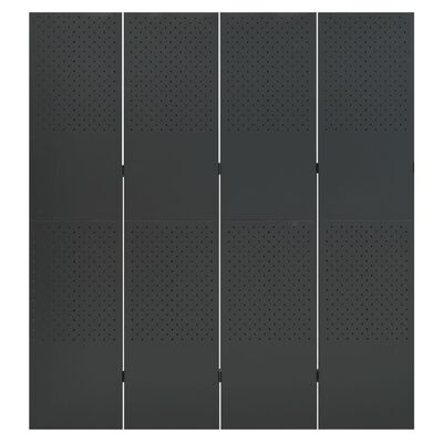 vidaXL Parawany 4-panelowe, 2 szt., antracytowe, 160x180 cm, stalowe
