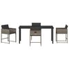 vidaXL Zestaw do jadalni w ogrodzie z poduszką 5 pcs Szary polirattan