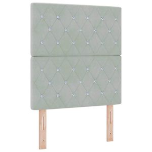 vidaXL Ł&oacute;żko z sprężyną LED z materacem Jasnoszary 80 x 200 cm tkanina