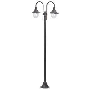 vidaXL Latarnia ogrodowa 2-punktowa, 220 cm, aluminium, E27, brązowa