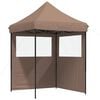vidaXL Namiot imprezowy typu pop-up z 2 ściankami, brązowy
