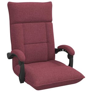 vidaXL Regulowany fotel na podłogę Czerwone wino tkanina
