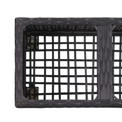 vidaXL Podwyższona donica z 2 wkładami, 60x30x36 cm, rattan PE, czarna