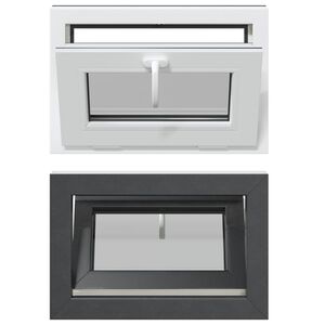 vidaXL Okno piwniczne RISOR 60 x 40 cm PVC i szkło antracytowy