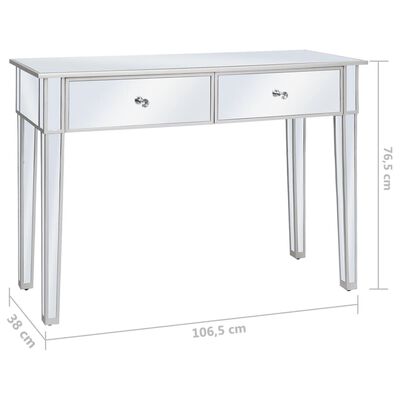 vidaXL Lustrzany stolik typu konsola, MDF i szkło, 106,5x38x76,5 cm