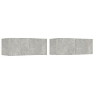 vidaXL Ścienne szafki TV, 2 szt., szarość betonu, 80x30x30 cm