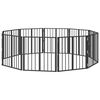 vidaXL Bramka dla psa 10 pcs Czarny 60 x 60 cm Stal Galwanizowana