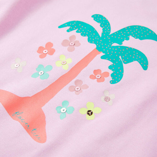 Koszulka dziecięca z krótkimi rękawami, liliowa, 128