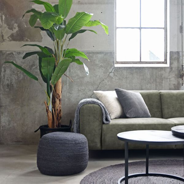 LABEL51 Dywan Jute, okrągły, 180x180 cm, XXL, antracytowy