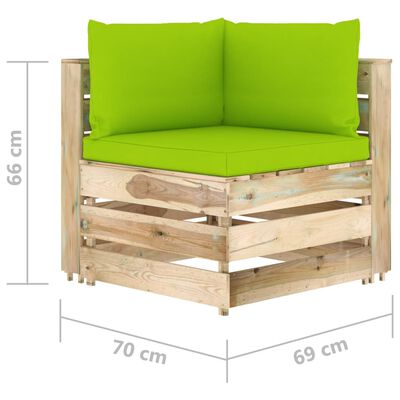 vidaXL Ogrodowa sofa 3-os z poduszkami, impregnowane na zielono drewno