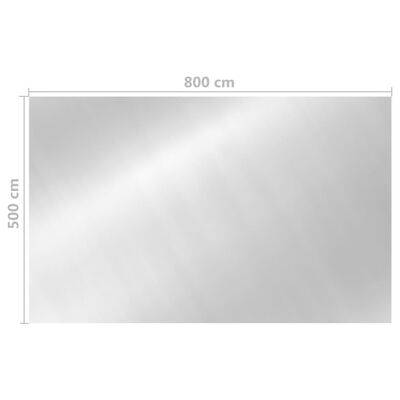 vidaXL Prostokątna folia na basen, 800x500 cm, PE, srebrna