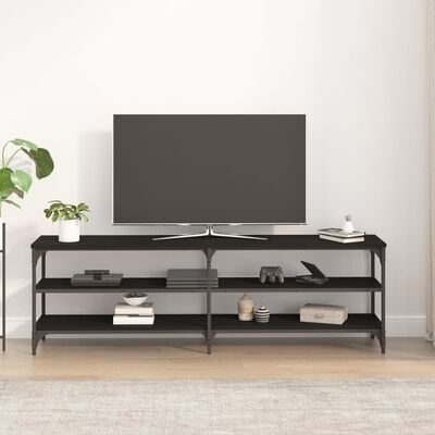 vidaXL Szafka pod TV, czarna, 160x30x50 cm, materiał drewnopochodny