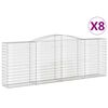 vidaXL Kosze gabionowe, 8 szt, 400x50x140/160 cm, galwanizowane żelazo