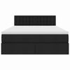 vidaXL Łóżko z miejscem na przechowywanie i LED Czarny 140 x 190 cm