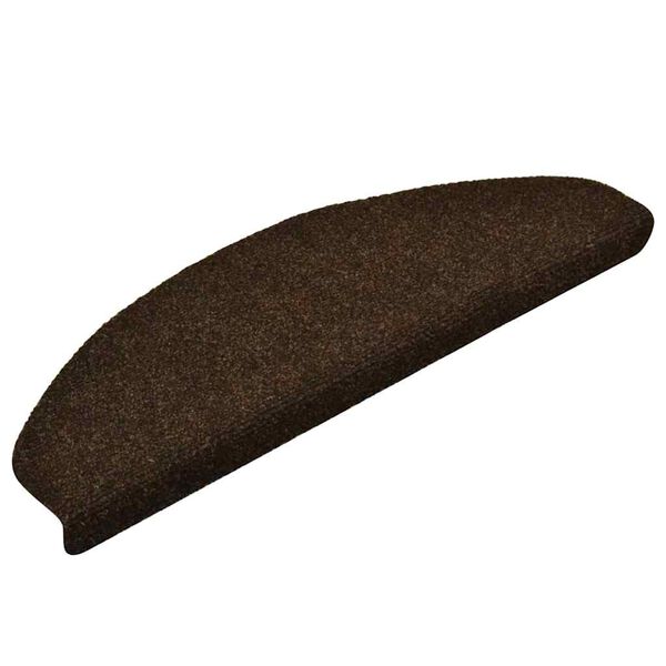 vidaXL Maty na schody samoprzylepne 10 szt. 65x21x4 cm Brązowe p&oacute;łokrągłe duże