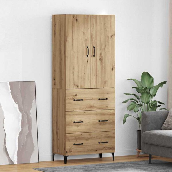 vidaXL Highboard z szufladą Dąb rzemieślniczy 69,5 x 34 x 180 cm