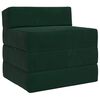 vidaXL Składana Sofa Ł&oacute;żko Ciemnozielony 200 x 70 x 15 cm Welur