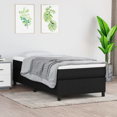 vidaXL Rama łóżka, czarna, 90 x 200 cm, tapicerowana tkaniną