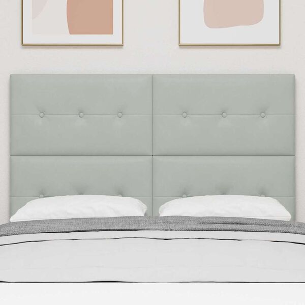 vidaXL Zagłówek Ze LED Lights Z zagłówkiem Jasnoszary 72 cm Aksamit