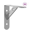vidaXL Wsporniki do p&oacute;łek, 4 szt., 15x2,5x11,5 cm, srebrna stal